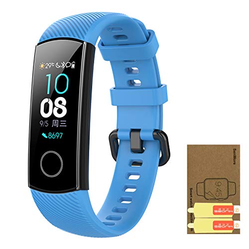 SenMore Kompatibel Für Honor Band 5 Honor Band 4 Armband, Sport Silikon Armband Smartwatch Ersatzbänder für Honor Band 4 Honor Band 5 (kein Host) (Himmelblau) von SenMore