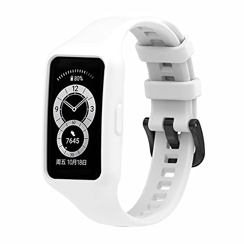 SenMore für Huawei Band 6 / Huawei Band 7 Armband, Wasserdichtes und Kratzfestes Silikonarmband, Weiß, 155mm-220mm SenMore für Huawei Band 6 / Huawei Band 7 Armband, Wasserdichtes und Kratzfestes Silikonarmband, Weiß, 155mm-220mm von SenMore