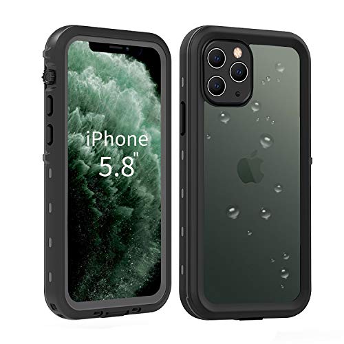 SenMore für iPhone 11 Pro wasserdichte Hülle, IP68 Rundum Schutz mit Eingebautem Displayschutz Outdoor TPU Rahmen Transparent Bumper Stoßfest Handyhülle Schutzhülle für iPhone 11 Pro von SenMore