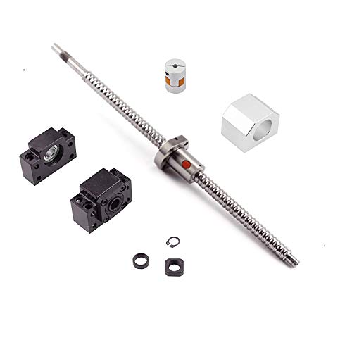 SenTECH Kugelumlaufspindel SFU1204 RM1204 Länge 1700mm Dm. 12mm mit Gehäuse mit Kugelumlaufmutter + Endlager BK / BF10 + Kupplung für CNC, Länge Ca. 66.93 inch/ 1700mm von SenTECH