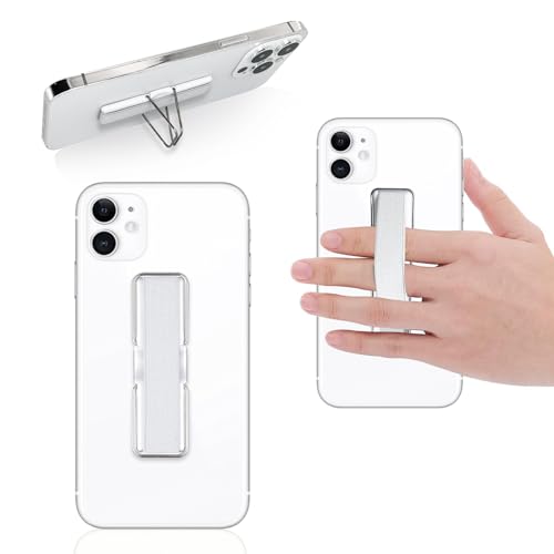 Senbaler 2 Stück 2 in 1 Handy Griff und Ständer,Ultradünn Smartphone Fingerhalter,Ring Handyhalterung,Superstarke Haftung,Kein Abblättern (Silber) von Senbaler