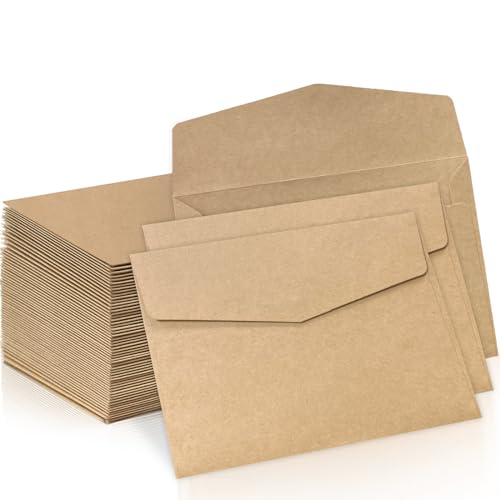 Senbaler 55 Blätter Briefumschläge Kraftpapier DIN C6 Umschläge Ohne Fenster Farbig für Postkarte,Briefköpfe,Grußkarten,Einladung, Geburtstagskarten,16.4×11.2cm von Senbaler