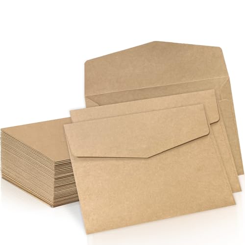 Senbaler 25 Blätter Briefumschläge Kraftpapier DIN C6 Umschläge Ohne Fenster Farbig für Postkarte,Briefköpfe,Grußkarten,Einladung, Geburtstagskarten,16.2×11.4cm von Senbaler