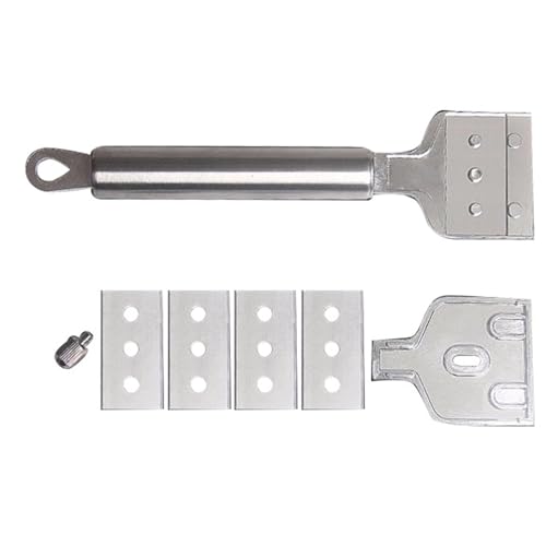 Edelstahl Ceranfeldschaber, Ceranfeld Feld Schaber Mit 4 Ersatzklingen, Feldschaber Mit Ergonomischen Griff Feldschaber Metall, Für Reinigung Von Backofen, Induktionskochfeld Edelstahl Ceranfeldschaber, Ceranfeld Feld Schaber Mit 4 Ersatzklingen, Feldschaber Mit Ergonomischen Griff Feldschaber Metall, Für Reinigung Von Backofen, Induktionskochfeld von Senermter