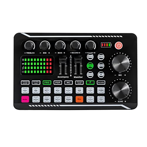 Professioneller Mixer dj pult mischpult bluetooth Live Soundkarte und Audio Interface Mischpult Soundbar Konsole mit DJ Mixer Effekte Voice Changer F988 Bluetooth Stereo Audio Mixer Live Youtube von Sengfwin