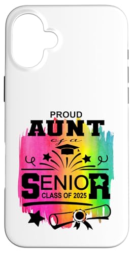 Proud Aunt Auntie Of A Class Of 2025 Senior Graduate Hülle für iPhone 16 Plus von Senior Graduate 2025 Proud Family Sapphire Star