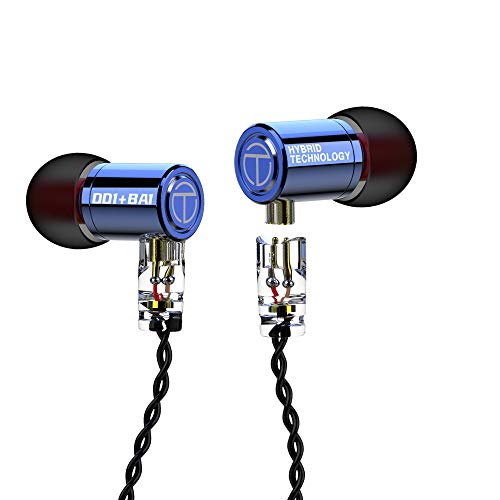 Senlee TRN M10 1DD 1BA Monitor Ohrhörer, Hybrid HiFi In-Ear-Kopfhörer mit 30095 Balanced Armature und 8 mm dynamischem Treiber TRN IEM (ohne Mikrofon, blau) von Senlee