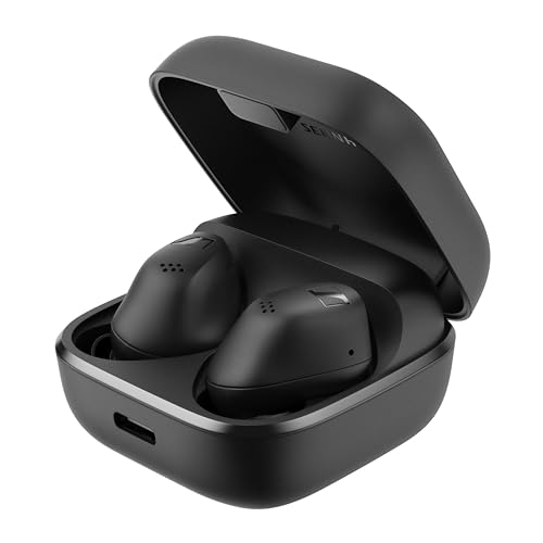 Sennheiser ACCENTUM True Wireless Ohrhörer – kristallklarer Sound mit Hybrid ANC, ergonomisches Design, 28 Std. Akkulaufzeit, Touch-Interface und Zwei-Mikrofon-System für Telefonate – Schwarz von Sennheiser