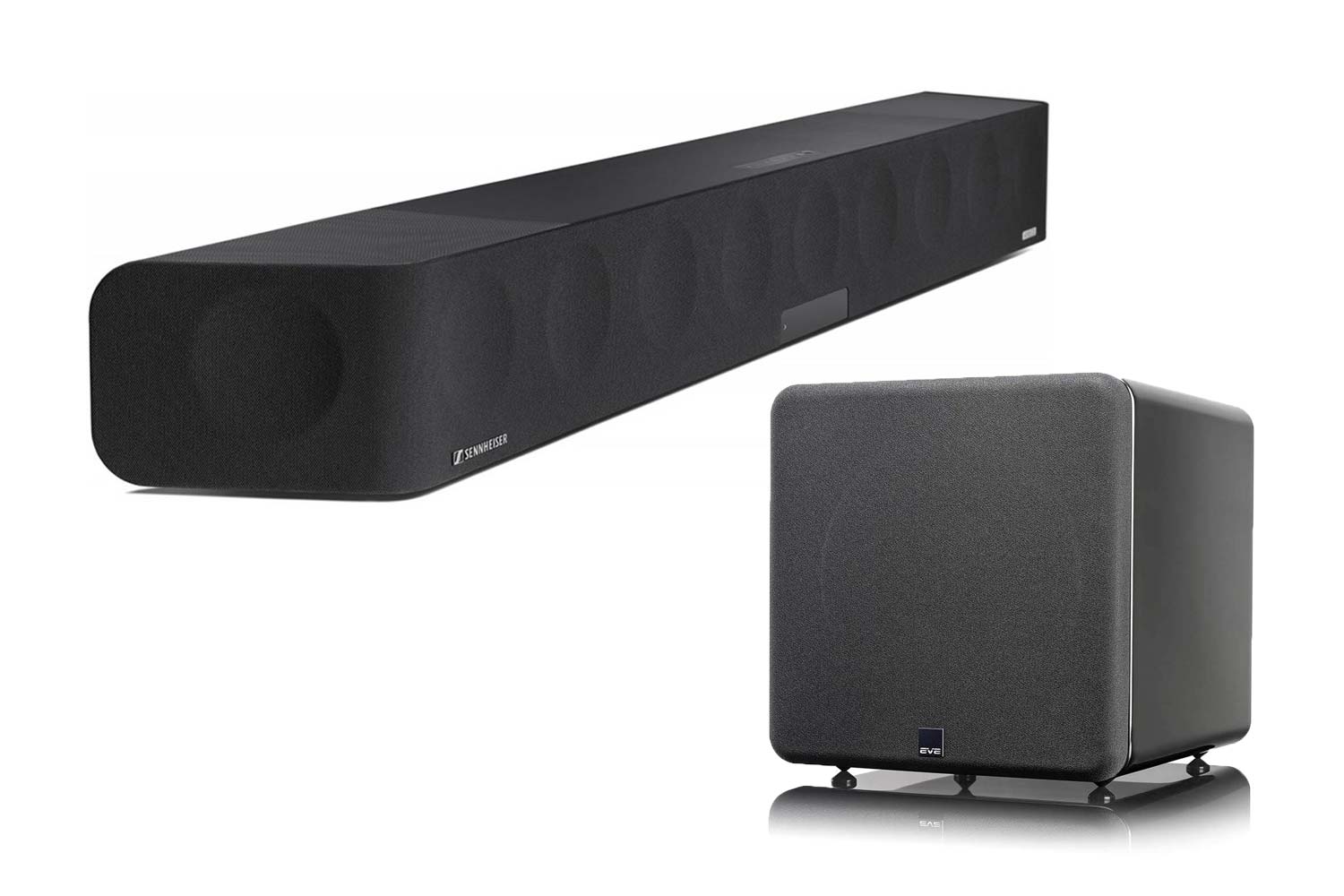 Sennheiser Ambeo Soundbar Max und SVS SB-2000 Pro Subwoofer - Hochglanz schwarz Sennheiser Ambeo Soundbar Max und SVS SB-2000 Pro Subwoofer - Hochglanz schwarz von Sennheiser