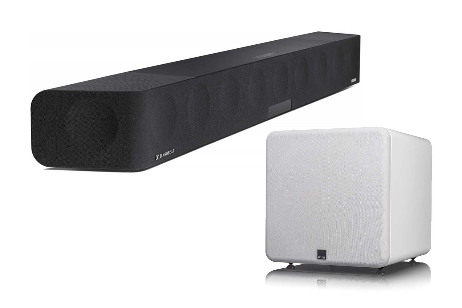 Sennheiser Ambeo Soundbar Max und SVS SB-2000 Pro Subwoofer - Hochglanz weiss Sennheiser Ambeo Soundbar Max und SVS SB-2000 Pro Subwoofer - Hochglanz weiss von Sennheiser