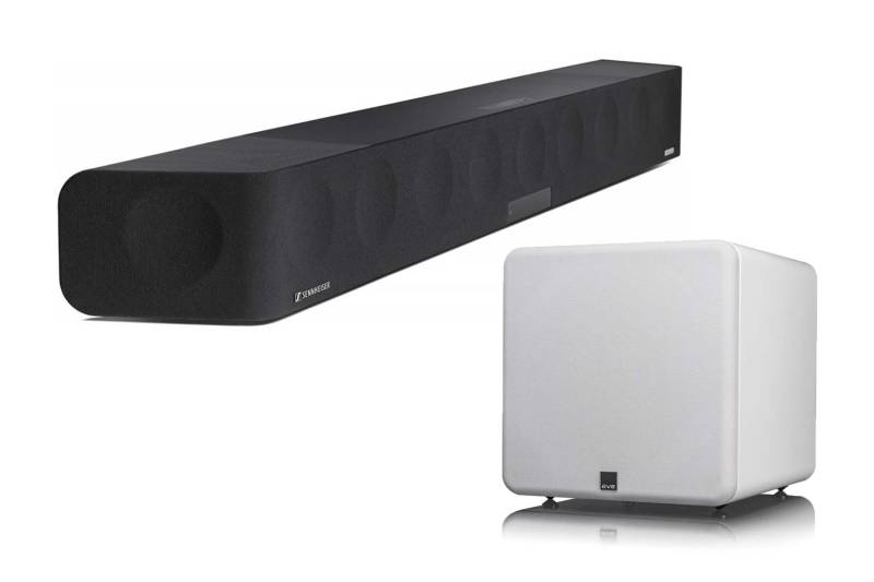 Sennheiser Ambeo Soundbar Max und SVS SB-2000 Pro Subwoofer - Hochglanz weiss von Sennheiser