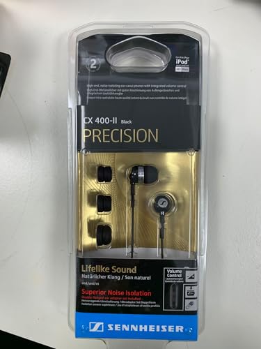 Sennheiser CX 400-II Precision Stereo-In-Ear-Kopfhörer (1,2 m Kabellänge, 3,5 mm Klinkenstecker, Earadapterset S/M/L, Tragetasche) schwarz von Sennheiser