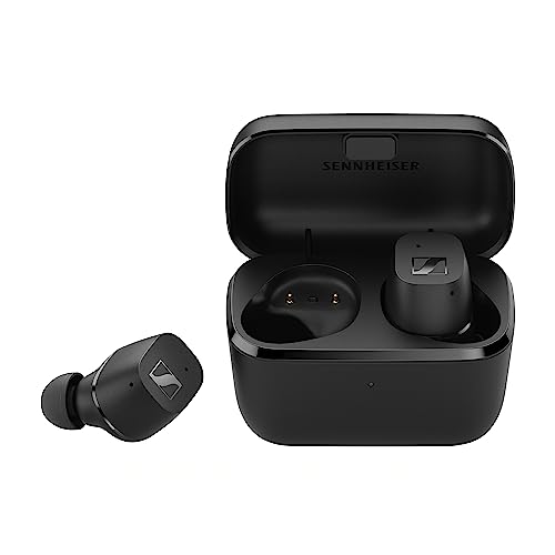 Sennheiser CX True Wireless Earbuds — In-Auric.BT-Ohrhörer für Musik und Anrufe, passive Geräuschunterdrückung, anpassbare Touch-Steuerung, tiefer Bass, IPX4, 27-Stunden-Akku, Schwarz, Klein von Sennheiser