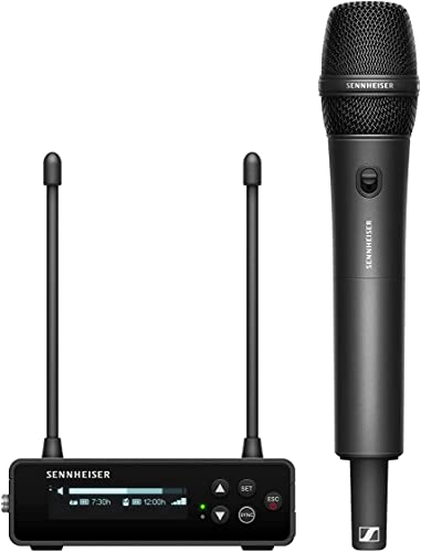 Sennheiser EW-DP 835 SET (U1/5) Tragbares digitales UHF-Drahtlosmikrofonsystem mit SKM-S Handsender und dynamischem Mikrofonmodul MMD 835 mit Nierencharakteristik - Schwarz (700036) von Sennheiser