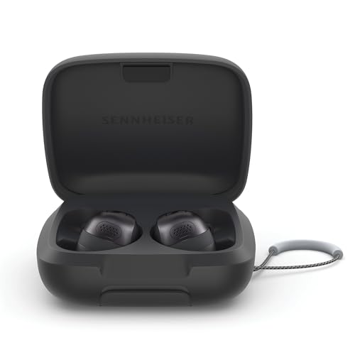 Sennheiser Momentum Sport-Ohrhörer mit Fitness-Tracking für Herzfrequenz und Körpertemperatur – kristallklarer Klang mit adaptiver ANC-Funktion, sichere Passform, 24 Stunden Akkulaufzeit – Graphit von Sennheiser