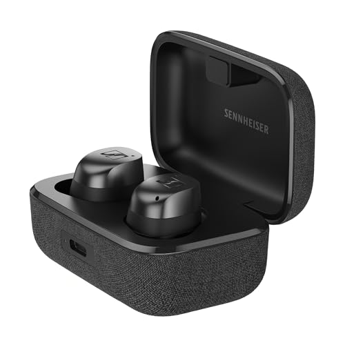 Sennheiser MOMENTUM True Wireless 4 - Smart Earbuds Bluetooth 5.4, kristallklarem Klang, ergonomischem Design, 30 Std. Akkulaufzeit, Adaptive ANC – Schwarz Graphit von Sennheiser