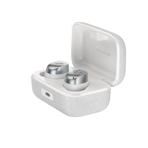 Sennheiser Momentum True Wireless 4 (Neu 2024) Smart Earbuds Bluetooth 5.4, kristallklarer Klang, ergonomischem Design, 30 Std. Akkulaufzeit und Adaptive ANC – Weiß Silber von Sennheiser