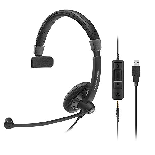 Sennheiser SC 45 USB MS Headset Stirnband Schwarz Kopfhörer – Kopfhörer (Callcenter/Büro, Headset, Haarband, Schwarz, Kontrolle Online, kabelgebunden) Einheitsgröße von Sennheiser