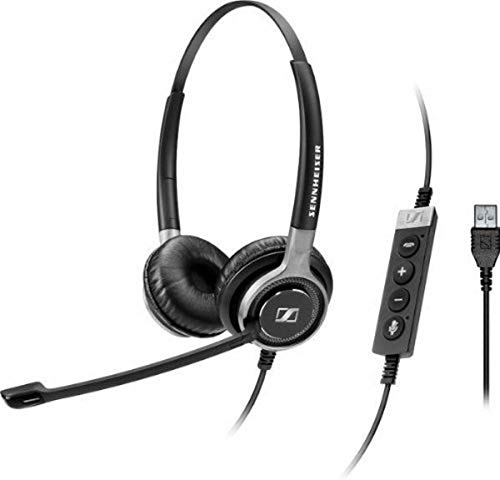 Sennheiser SC 660 USB ml Headset – Binauraler Bügel in schwarz, silberfarbenes Headset (Callcenter/Büro, Binaural, Bügel, Schwarz, Silber, mit 2, 9 M langem Kabel) von Sennheiser