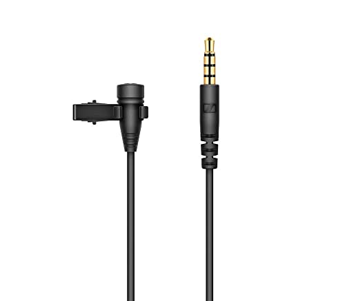 Sennheiser XS Lav Mobiles Omnidirektionales Clip-On Lavalier-Mikrofon | mit 3,5mm TRRS-Anschluss & 2m Kabel | für die Aufnahme von Interviews, Vlogs & Podcasts | Schwarz (509260) von Sennheiser