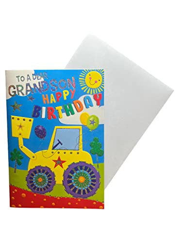 "Express Yourself" Geburtstagskarte für Enkel – inklusive Umschlag – mit animiertem Traktor für ihn von Sensations / Xpress Yourself