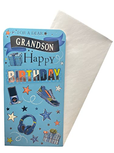 "Express Yourself" Geldkarte – für einen lieben Enkel zum Geburtstag – inklusive Umschlag – innen blanko für "von" und "zu" Informationen von Sensations / Xpress Yourself