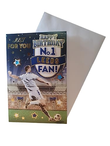 Geburtstagskarte "Express Yourself" für Leeds-Fan Nr. 1 – inklusive Umschlag – Fußball-Fan-Geburtstagskarte von Sensations / Xpress Yourself