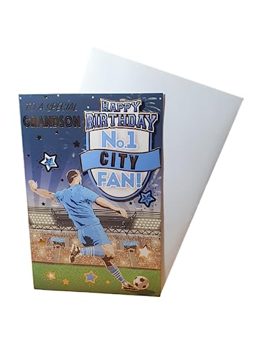 Geburtstagskarte "Express Yourself" für den Enkel Nr. 1 Stadtfan – inklusive Umschlag – Fußball Fan Geburtstagskarte für Enkel von Sensations / Xpress Yourself