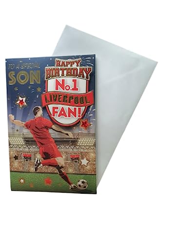 Geburtstagskarte "Express Yourself" für den Sohn Nr. 1 Liverpool-Fan – inklusive Umschlag – Fußballfan-Geburtstagskarte für Sohn von Sensations / Xpress Yourself