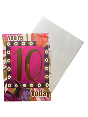 Sensations / Xpress Yourself Geburtstagskarte für ein besonderes Mädchen zum 10. Geburtstag, buntes Design, inklusive Umschlag von Sensations / Xpress Yourself