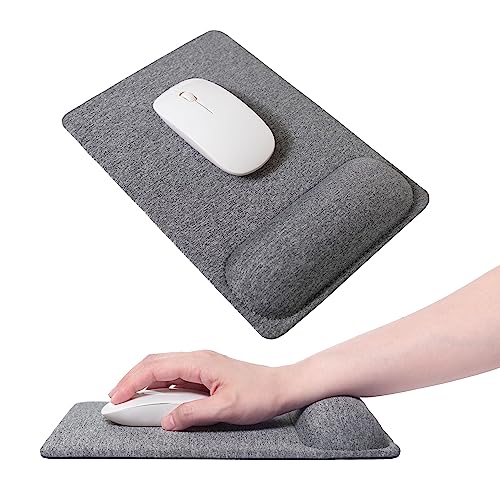 SenseAGE Mauspad mit Handauflage | Mousepad mit Kissen für Alle Maus | ergonomisch Mausunterlage gegen Handgelenkschmerzen für Büro/Homeoffice | 27 x 18,3 cm Mausunterlage - Grau von SenseAGE