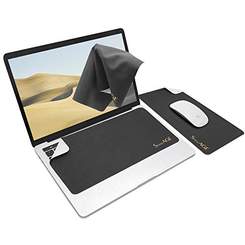 SenseAGE Microfasertuch Tastaturschutz mit attraktiv Bilder für 13 Zoll Laptop MacBook | 3 in 1 Mauspad, Bildschirmreiniger, Display-, Tastaturabdeckung | Notebook Schutztuch, Schwarz von SenseAGE