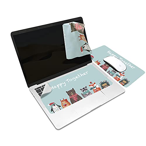SenseAGE x ekax Microfasertuch Tastaturschutz mit attraktiv Bilder für 13 Zoll Laptop MacBook | 3 in 1 Mauspad, Bildschirmreiniger, Display-, Tastaturabdeckung | Notebook Schutztuch, Happy Together von SenseAGE
