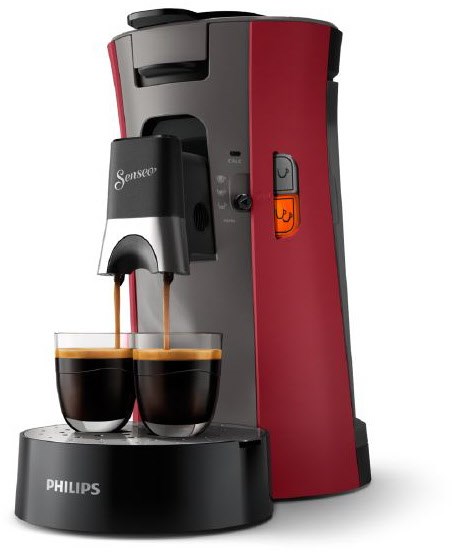 CSA240/90 Kaffeepadmaschine dunkelrot von Senseo