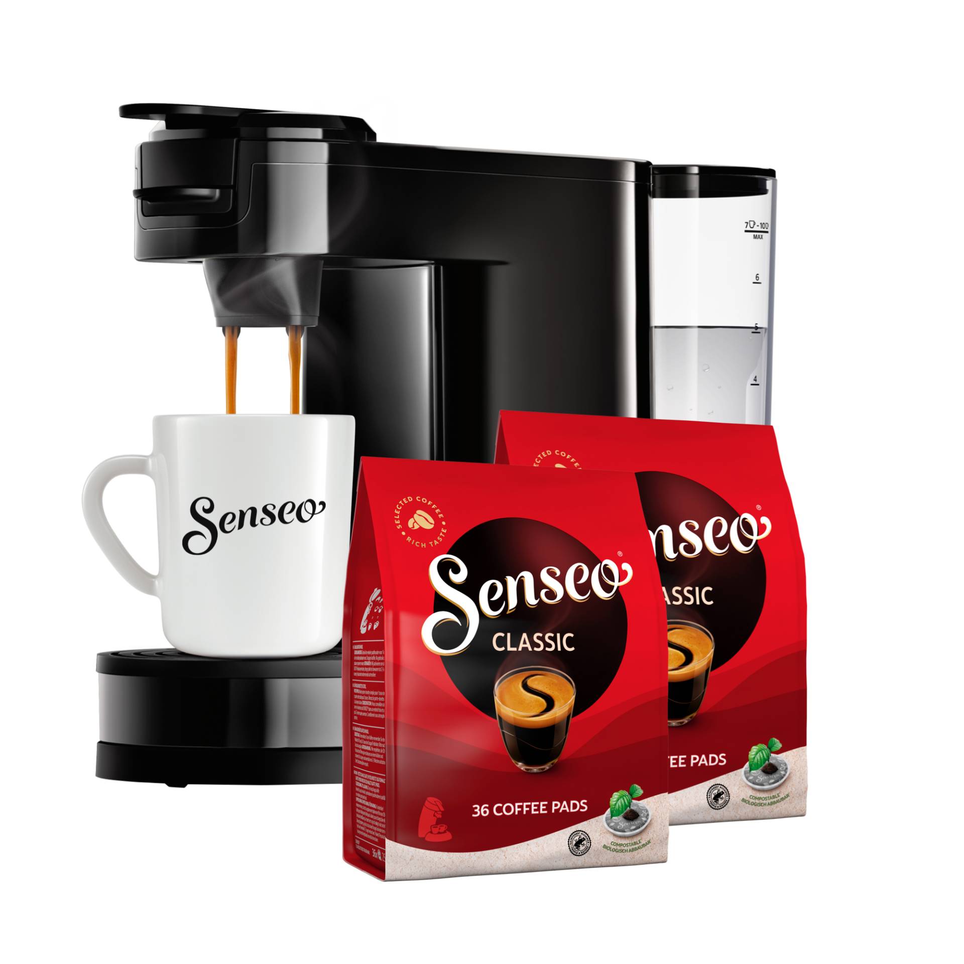 Senseo - Switch Coffe Machine Starterkit - Deep Black - Bundle von Senseo