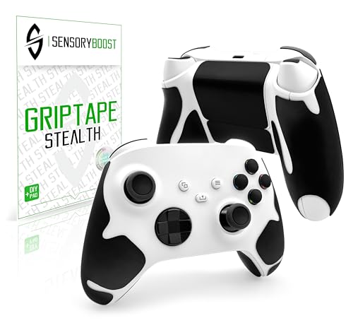 SensoryBoost Grip Tape Set für XBOX Controller Series X/S, Anti-Rutsch Aufkleber, Schweißabsorbierend, Rutschfest, Langlebig & Ultradünn (0.5 mm) - Playstation Gaming Zubehör, Schwarz von SensoryBoost