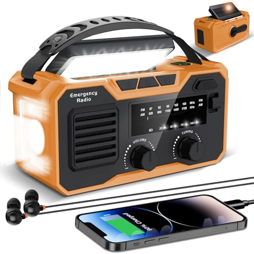 Kurbelradio Notfall 30000 Mah, Notfallradio Fm/Am, Notfall Radio Solar Kurbel Mit Handy-Ladegerät Und Taschenlampe, Solar Radio Mit SOS Alarm, Emergency Radio Mit Drahtlosen Lautsprechern (Gelbbraun) Kurbelradio Notfall 30000 Mah, Notfallradio Fm/Am, Notfall Radio Solar Kurbel Mit Handy-Ladegerät Und Taschenlampe, Solar Radio Mit SOS Alarm, Emergency Radio Mit Drahtlosen Lautsprechern (Gelbbraun) von Sentasi