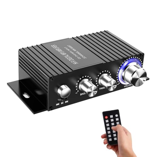 Sentasi HiFi Verstärker mit Bluetooth, 100W Zweikanal Mini-Stereo Audio Verstärker Receiver, Heimlautsprecher mit Fernbedienung (Netzteil Nicht Im Lieferumfang Enthalten) von Sentasi