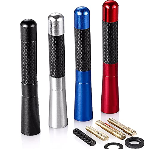 Autoantenne Kurz, Senteen 4pcs Auto Antennen Aluminiumlegierung Dab Antenne Auto Kurzstab Dachantenne Metall Kurzstabantenne, Für Pkw LKW Und Weitere, Dachantenne Mit Erstklassiger Empfangsqualität von Senteen