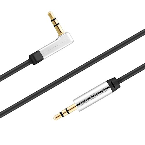 Sentivus 3m Aux Kabel, Audio Klinkenkabel 3,5mm 90 Grad gewinkelt, passgenau für iPhones, iPads, Smartphones, Tablet & andere Stereo Geräte, schwarz von Sentivus