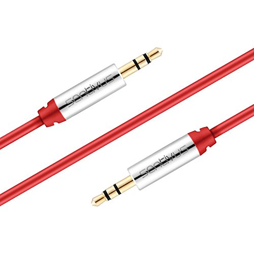 Sentivus 5m Aux Kabel, Audio Klinkenkabel 3,5mm für iPhones, iPads, Smartphones, Tablet & andere Stereo Geräte, rot von Sentivus