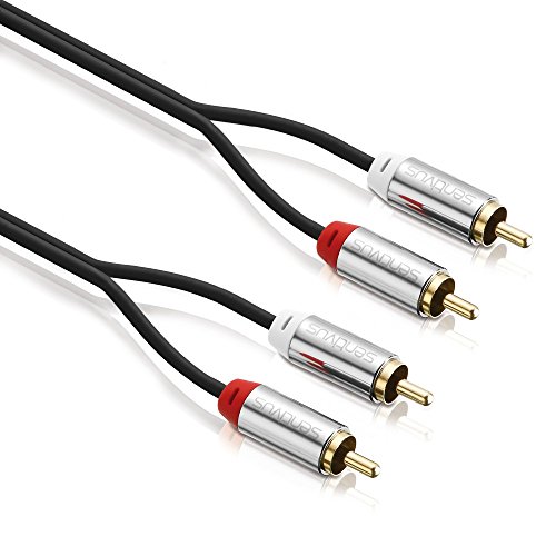 Sentivus AU080 Premium Audio Cinch auf Cinch Kabel (2x Cinch-Steckerzu 2x Cinch-Stecker), Vergoldete Kontakte, 2,00m, schwarz von Sentivus