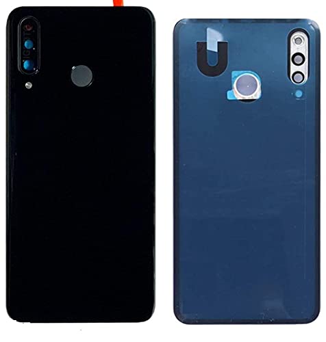 (KIT) Akkuabdeckung + doppelseitiges Klebeband + Linse kompatibel mit Huawei P30 LITE / 48MPX MAR-LX1A / LX1B Nr.1 Glas hinten Back Cover Rückseite Gehäuse + Aufkleber + Rahmen (schwarz) von Senza Marchio