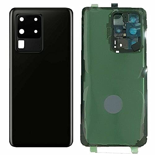 3er-Set Akkudeckel + doppelseitiges Klebeband + Linse kompatibel mit Samsung Galaxy S20 Ultra G988F G988 SM-G988F + Ersatzrückglas + Rückseite selbstklebend + Linse (schwarz) von Senza Marchio