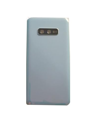 Akku-Abdeckungen + doppelseitigem Klebeband + Linse kompatibel für Samsung Galaxy S10E / G970 SM-G970F Ersatzglas Rückseite Cover Klebeband + Linse mit Kamerarahmen (Prism Weiß) von Senza Marchio