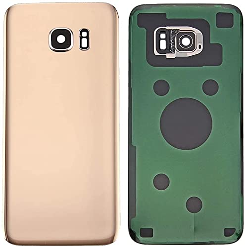 Akku-Abdeckungen + doppelseitigem Klebeband + Linse kompatibel für Samsung Galaxy S7 Edge G935F G935 Ersatzglas Rückseite Cover Aufkleber + Linse mit Rahmen (Gold) von Senza Marchio
