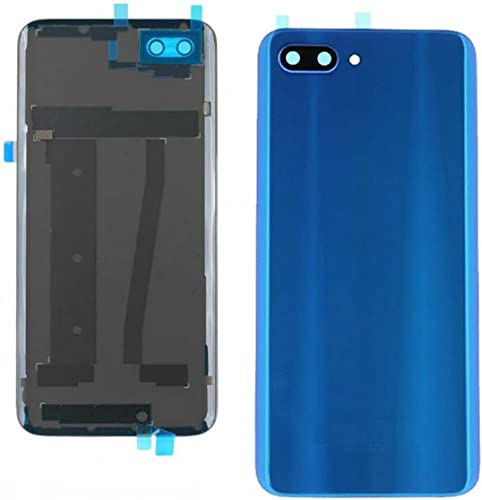 Set mit 3 Akku-Abdeckungen + doppelseitigem Klebeband + Linse kompatibel für Huawei Honor 10 /COL-AL10, COL-L29, COL-L19 Nr. 1 Glas Rückseite Cover + Kleber + Linse mit Rahmen (Blau) von Senza Marchio
