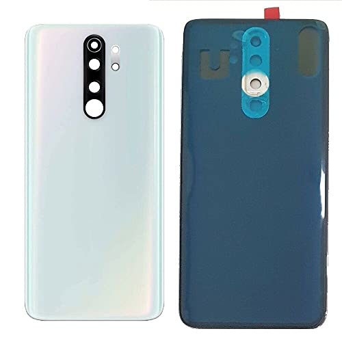 Set mit 3 n.1 Akku-Abdeckungen + n.1 doppelseitigem Klebeband + n.1 Linse kompatibel für Xiaomi Redmi Note 8 Pro (6.53) M1906G7I M1906G7G Rückseite Glas Klebeband + Linse mit Rahmen (weiß) von Senza Marchio