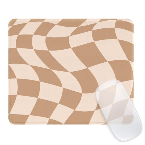 Seorsok Mauspad mit Retro-Schachbrett-Muster, hochwertig, strukturiert, waschbar, quadratisch, ästhetisch, verlängerte genähte Kanten, rutschfeste Gummiunterseite, 24,1 x 19,8 x 0,3 cm, Braun kariert Seorsok Mauspad mit Retro-Schachbrett-Muster, hochwertig, strukturiert, waschbar, quadratisch, ästhetisch, verlängerte genähte Kanten, rutschfeste Gummiunterseite, 24,1 x 19,8 x 0,3 cm, Braun kariert von Seorsok