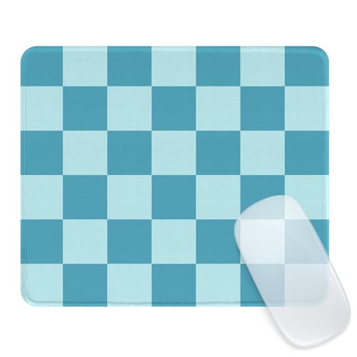Seorsok Mauspad mit Schachbrettmuster, hochwertig, strukturiert, waschbar, quadratisch, Ozeanblau, mit verlängerten genähten Kanten, rutschfeste Gummiunterseite, 24,1 x 19,8 x 0,3 cm, Blaugrün Seorsok Mauspad mit Schachbrettmuster, hochwertig, strukturiert, waschbar, quadratisch, Ozeanblau, mit verlängerten genähten Kanten, rutschfeste Gummiunterseite, 24,1 x 19,8 x 0,3 cm, Blaugrün von Seorsok